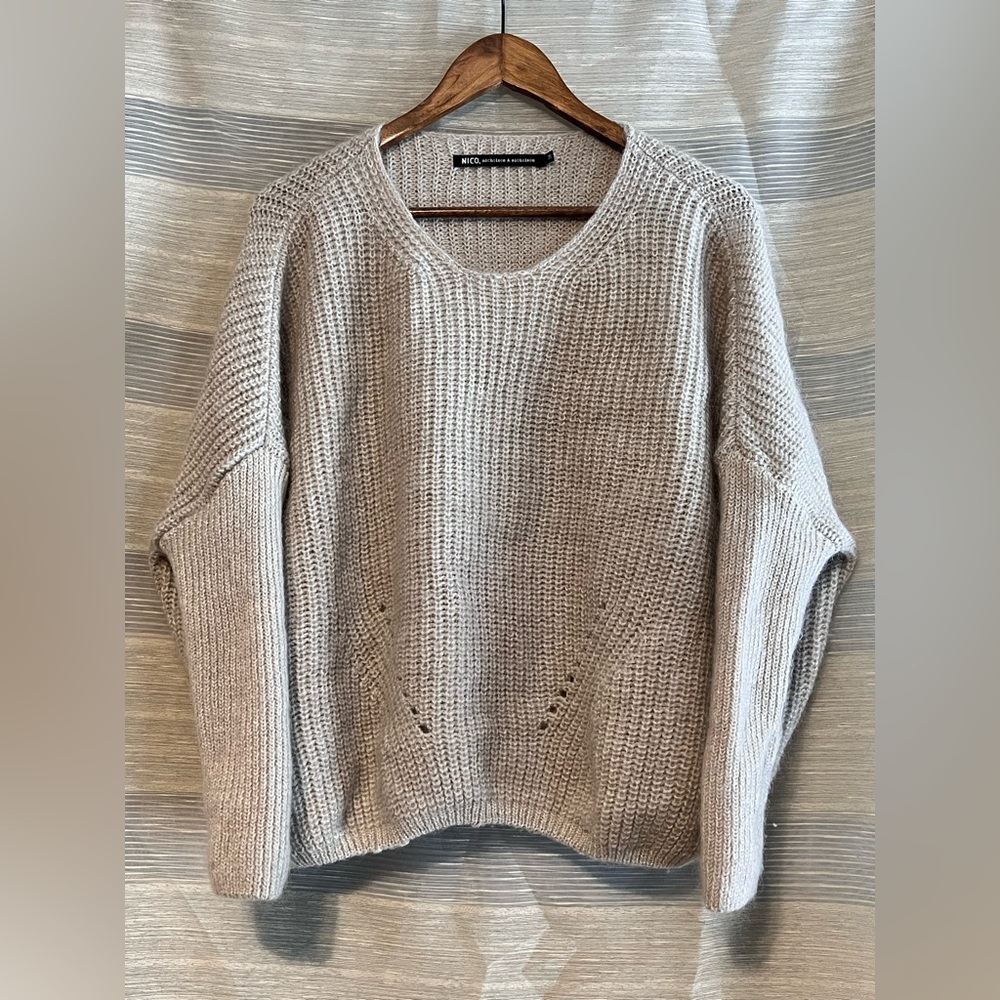 Nicholson & Nicholson Chunky Wool Sweater – Beige – Size 38 (Japan)